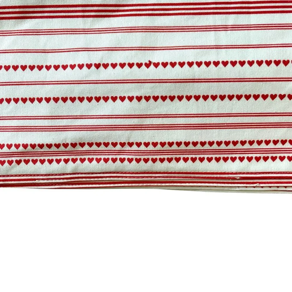 Indigo ACE OF HEARTS Valentine Placemats 19x13 Cotton Red & White Set of 4 NEW